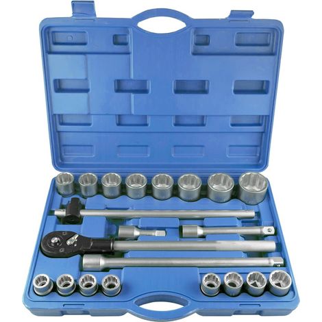 MALETIN HERRAMIENTAS 22 PIEZAS AUTOCLE 3/4" 12 CARAS Estuche herramientas