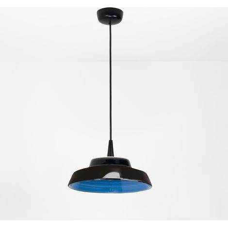 Circus Black Lampada a sospensione a LED blu, design in ceramica fatta a mano in Italia, diametro 24 cm, 8W 3000K, dimmerabile TRIAC, IP40, 230V