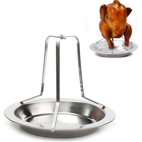 Support de rôtissage professionnel en acier inoxydable pour poulet, grille antiadhésive BBQ, plat à rôtir pour camping et dîner (1/5)