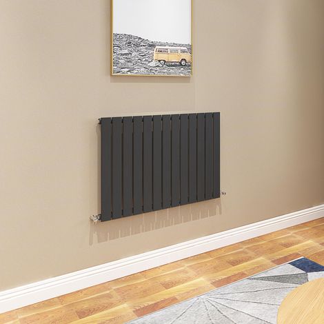 AICA Flat Panel Radiator 600x884mm Central Heating Single Horizontal Stylish Black (1/5)