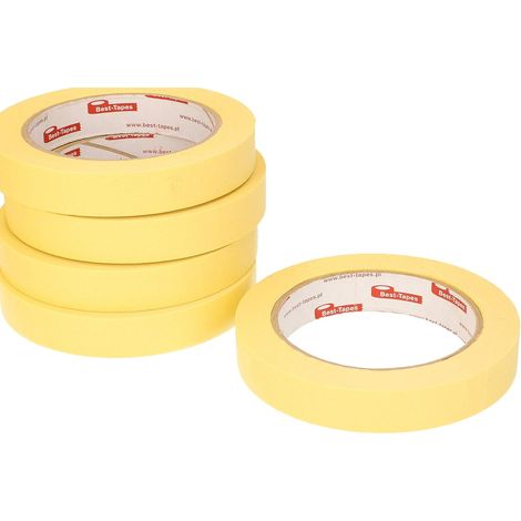 KOTARBAU Lot de 20 Rubans de Masquage 19 mm x 50 m Ruban de Protection Autocollant Jaune pour Travaux de Peinture