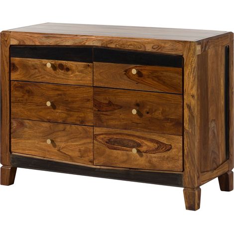 ANCONA 220 Credenza in legno di sheesham - laccato / marrone scuro 110x45x80