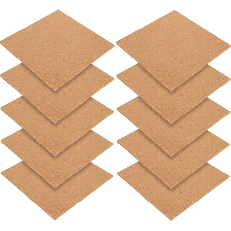 10 Pièces Panneau Liege, 21 x 21 cm Panneau Liege Mural de 6 mm d'Épaisseur, Tableau Lieges pour Décoration Murale et Suspension de Photos (1/5)