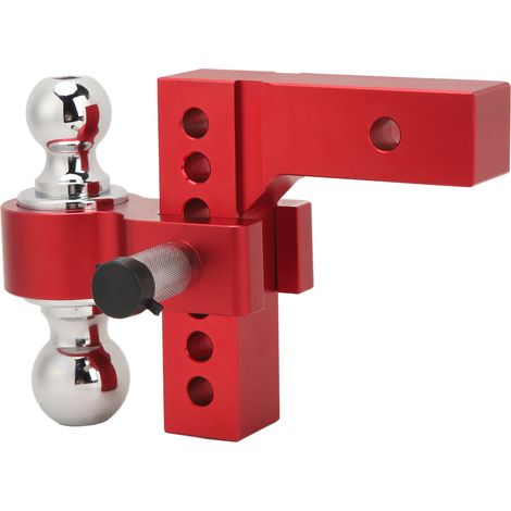 Attelage de remorque réglable, déport de 15 cm (6 po), capacité de 5670 kg (12 500 lb), en acier inoxydable, pour camion lourd avec crochet de traction rouge et PTAC de 5 cm (2 po). (1/5)