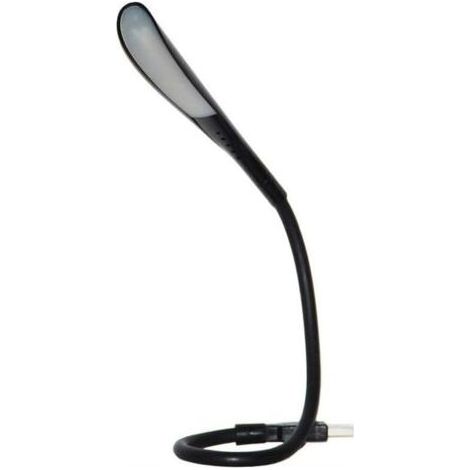 Lampe LED USB, lampe de lecture pour clavier d'ordinateur, éclairage USB réglable pour ordinateurs portables, col de cygne flexible, 3 niveaux de luminosité, commande tactile (noir) (1/4)
