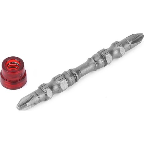Lot de 5 embouts de tournevis aimantés puissants à double tête 65 mm PH2 cruciforme acier S2 vanadium chrome multicolore pour visseuse électrique perceuse (1/5)