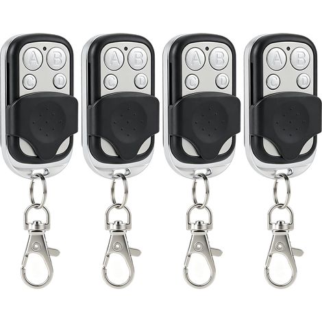 Lot de 4 Télécommandes Universelles pour Portail 433 MHz - Bip de Garage sans Fil à 4 Boutons avec Cache Coulissant (1/5)