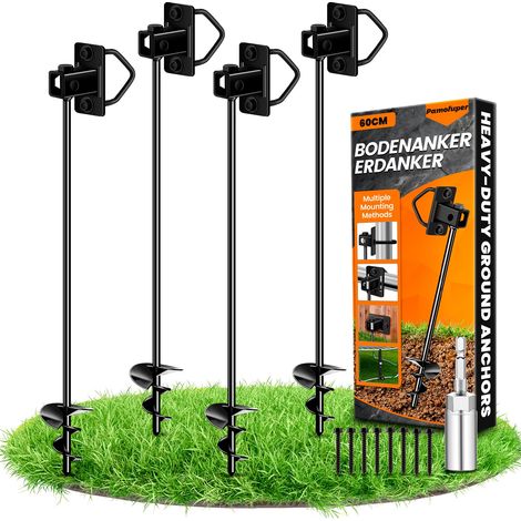 Lot de 4 ancrages au Sol à Visser pour Trampoline – Kit d'ancrage (1/5)