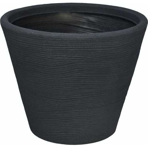 Caspò Campana Vase Shabby Rigata en résine cmha 45 - Couleur : Pearl White - Colore: Grigio Ghisa