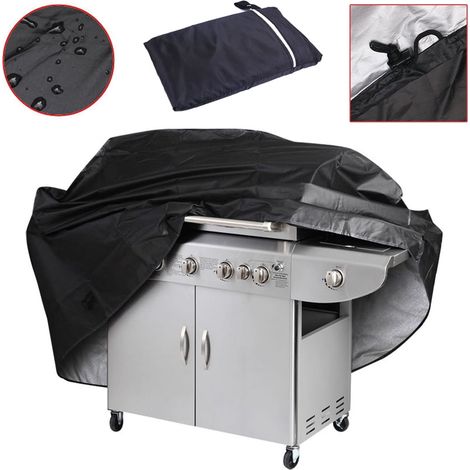 Housse De Grill - Étanche - Pour Barbecue À Gaz - Avec Sac De Rangement - Noir - 1 Pièce (1/5)