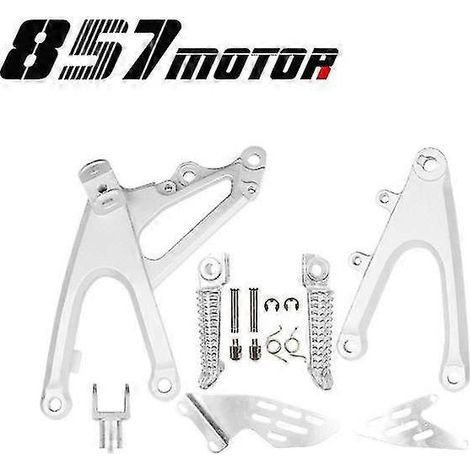 Vordere Fußrasten, Fußrasten, Pedalhalterung, Fußrastenhalterung für Yamaha YZF-R1, YZFR1, R1 (2007–2008) – SILBER (1/5)