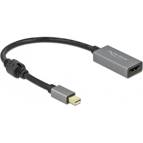 DeLOCK 66570 Adapter de cable de video 0.2 m Mini DisplayPort HDMI Typ A (Standard) Schwarz, Grau (1/2)