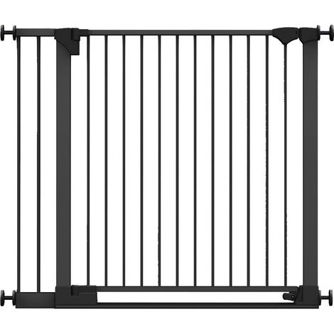Safetots SafeStep Gate, Black, 110cm - 117cm, Extra Low Walkthough, 81cm Extra Wide Doorway, Extra Wide Baby Gate