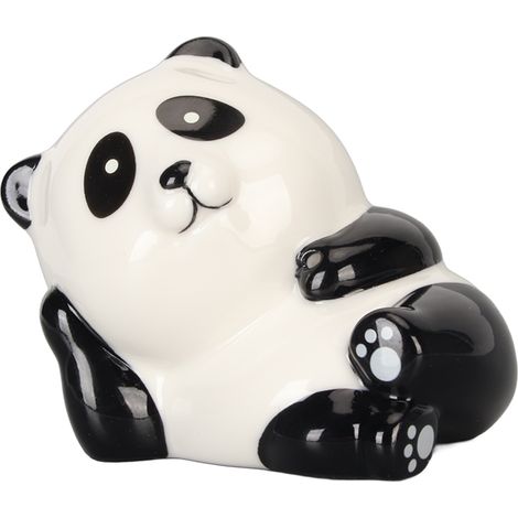 Encensoir Panda en porcelaine blanche mignon réaliste porte-bâton d'encens anti-stress pour méditation décoration intérieure (1/5)
