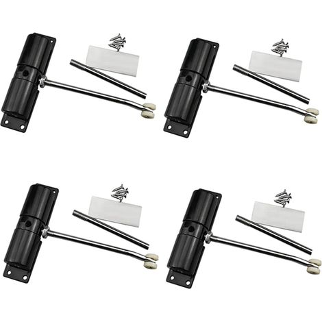 4X Ferme-Porte MéNage Ceinture Noire Roue Réglable Fermeture Automatique de Porte LumièRe en Alliage de Zinc Fermeture de Porte à Ressort (1/5)