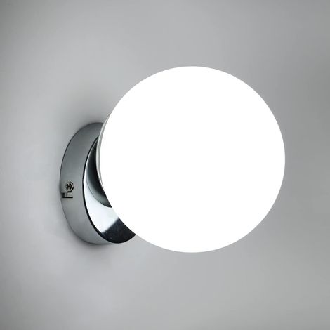 COMELY Indoor Wall Light, Modern Wall Lamp, E27 Glass Ball Wall Light Fixture 15cm for Bedroom, Living Room, Hallway Staircase, Balcony (Without Bulb) [Energy Class E] (1/5)