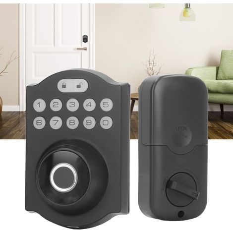 Serrure de porte intelligente à empreinte digitale pour portes intérieures en bois, serrures numériques pour maisons et appartements prenant en charge le déverrouillage par empreinte digitale, par mot (1/5)