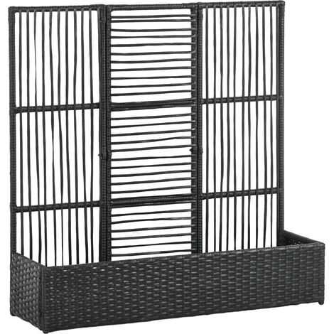 GagaJardiniere avec treillis en resine tressee 103 x 29 x 103 cm noir (1/5)