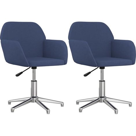 Maison Exclusive - Sedie da Pranzo Girevoli 2 pz Blu in Tessuto