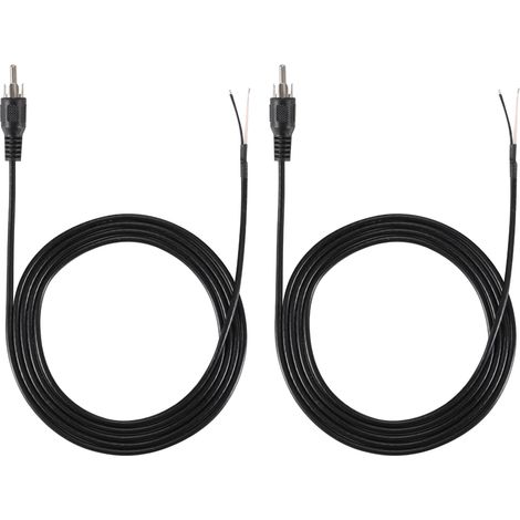 2 Pcs Câble audio/vidéo 1,5 m avec fiche RCA vers haut parleur, fiche RCA mâle vers fil nu, extrémité ouverte, connecteur jack, queue de cochon pour amplificateur, récepteur, haut parleurs (1/5)
