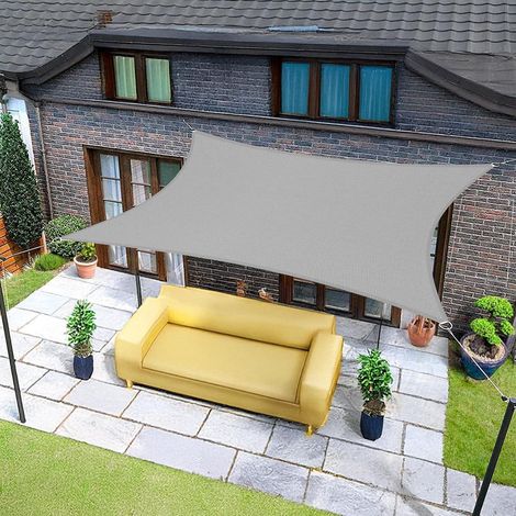 Sonnensegel 3x3m Wasserdicht 95 UV Schutz Grau 3x3 Grau (1/5)