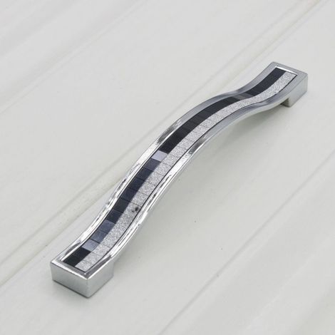 Juego de 6 tiradores de cristal brillante para armarios, tiradores de cajones con diamantes de imitación, tiradores modernos para armarios, tiradores para puertas de muebles, con una distancia entre o (1/5)