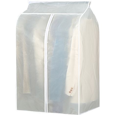 Housse de vêtement – protège-cintre – sac de suspension étanche 5080120 cm – PEVA blanc (1/5)