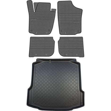 Ensemble de tapis de sol en caoutchouc pour Seat Toledo IV Hatchback (février 2013 - mai 2019) + tapis de coffre. (1/5)