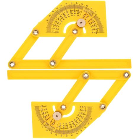 Règle Rapporteur D'angle Professionnel en Abs Jaune, 2 Pièces, Légère et Résistante à L'usure, pour Travail du Bois et Construction (1/5)