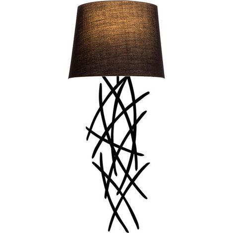 [GEBRAUCHT] B-Ware Asaf Wandleuchte Wandlampe Stoffschirm schwarz Leuchte Lampe Beleuchtung (1/2)