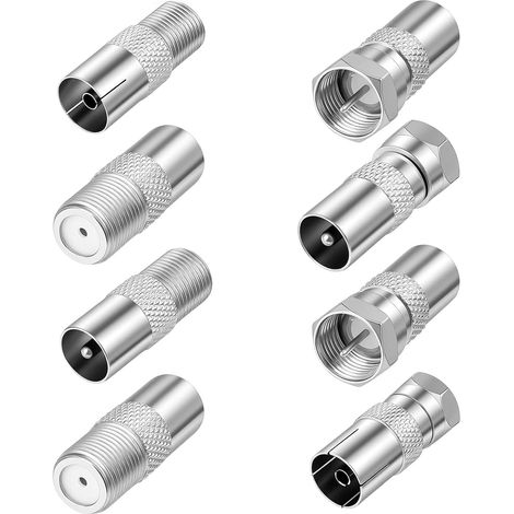 Lot de 8 adaptateurs d'antenne satellite, connecteur coaxial, connecteur F, câble satellite, câble coaxial (1/5)
