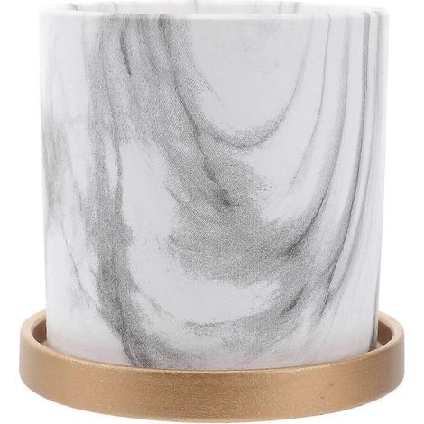 Pot de fleurs marbré pour plantes succulentes, 25-26 pouces, avec trou de drainage. (1/4)