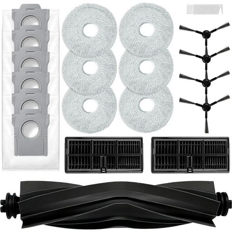 Kit D'accessoires pour Dreame L10s Pro Ultra Heat/ L10s Ultra Gen 2,pour Dreame X30 Ultra/Mova E30 Ultra/L40 Ultra AE,1 Brosse Principale,6 Sacs à Poussière,6 Serpillere,2 Filtres, 4 Brosse Latérale (1/5)