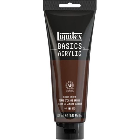 Peinture acrylique - LIQUITEX - Basics - 250ml - Terre d'ombre brûlée - Finition satinée