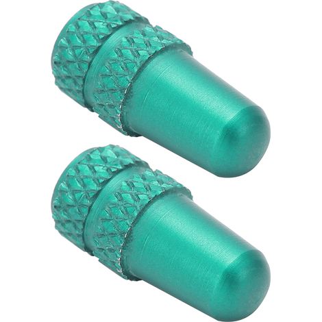 Lot de 2 bouchons de valve Presta en alliage d'aluminium, pour pneus de vélo (vert). (1/5)