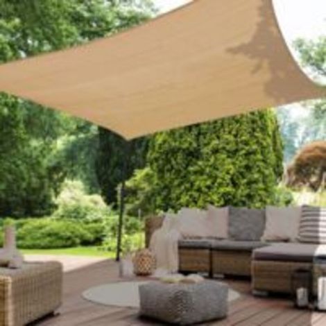 Vela ombreggiante rettangolare 2x4 m color sabbia (1/4)