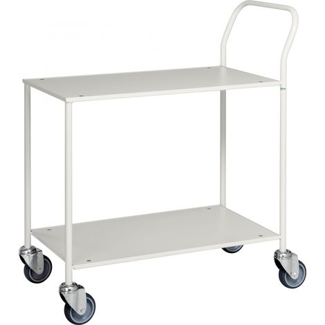 Kongamek Tischwagen voll verschweisst, weiss mit pulverbeschichtetem Rahmen 755x430mm Ladefläche ohne Bremse