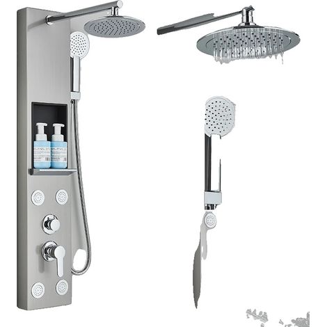 Panneau de douche, jet de massage spa, douche pluie, nickel-F-7001 (1/2)