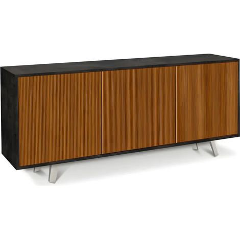 Mobile 3 Ante 177L x 41P x h74 – Finitura Nero Opaco e Rovere Dogato – Sarmog (1/4)