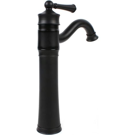 360° Retro Antik Waschbecken Wasserhahn Badarmatur Mischbatterie Einhandmischer Waschtischarmatur 0-90 ℃ (Schwarz) (1/5)