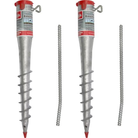 2x Einschraubbodenhülse Bodenhülse Bodendübel Einschraubhülse verzinkt 25-64 mm