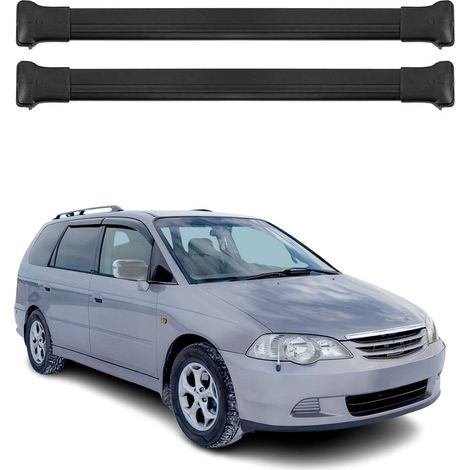 OMAC Barres de toit en aluminium pour Honda Odyssey II 1999-2003 – TÜV / DIN 75302:2019 – Charge max 75 kg – 2 barres Noir (1/4)