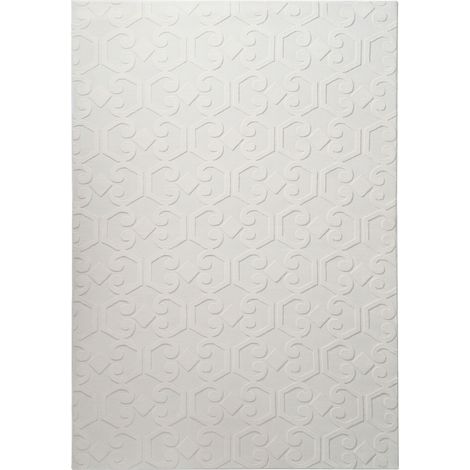 Area Rug Off-White Fabric 160 x 230 cm Jacquard Rectangular Shape Accent Rug GANNETT (1/5)