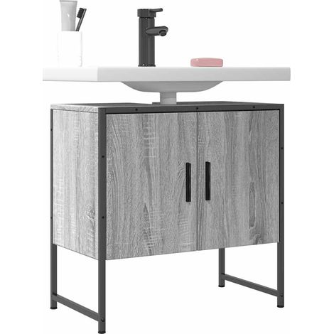 Waschbeckenunterschrank Grau Sonoma 60x33x60 cm Holzwerkstoff