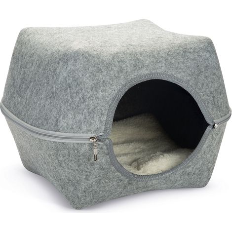 K yuit Felt Cat, Grey L: AN: 46 cm a: 35 cm
