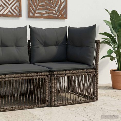 vidaXL Unità divano angolare Grigio polyrattan (1/5)