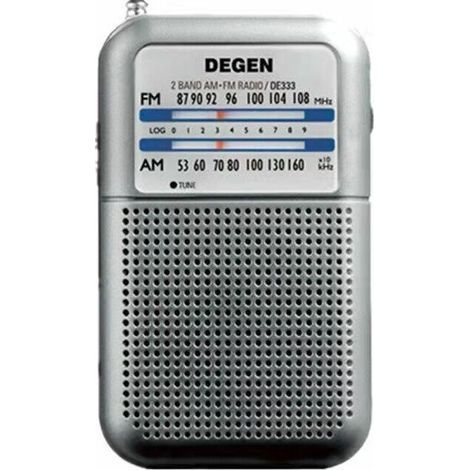 DE-333 Mini Portable Radio, Transistor Radio with FM Button and Signal Indicator, Replaceable Battery (AAA) (1/5)