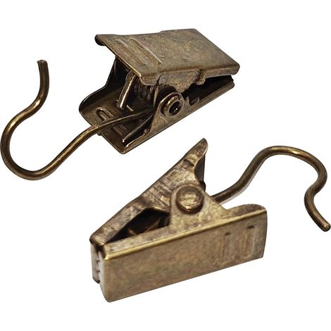 Pinces à rideaux en métal avec crochets, lot de 40, pour la décoration intérieure, les photos et les créations artisanales (bronze) (1/5)