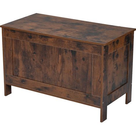 Banc de Rangement pour Enfants, Coffre à Jouets en Bois, Grand Meuble de Rangement avec Charnière Sécurisée, Style Rétro pour Salle de Jeux, Salon ou Entrée, 754x389x480 mm, Montage Facile, Marron (1/5)
