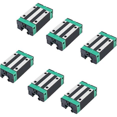 Lot de 6 paliers de glissement linéaires HGH20CA, paliers carrés HGH20CA pour guide linéaire CNC HGR20. (1/5)